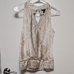 Elegant Beige Sleeveless Top